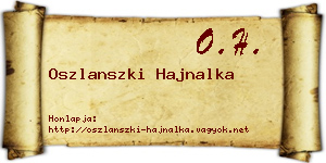 Oszlanszki Hajnalka névjegykártya